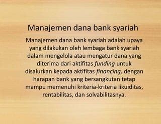 Prantik Manajemen Dana Bank Syariah Pptx