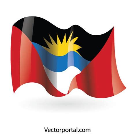 Antigua and Barbuda wavy flag Royalty Free Stock SVG Vector and Clip Art