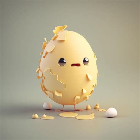 Premium AI Image | A cracked egg with a face that says'egg'on it