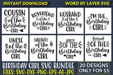 Birthday Girl Svg Bundle Bundle · Creative Fabrica