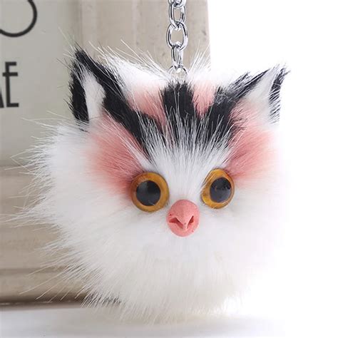 Aliexpress Buy LNRRABC Car Keychain Fluffy Cat Key Chain Snow Fur