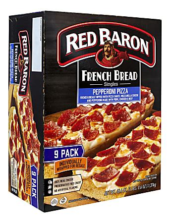 Red Baron French Bread Pepperoni Pizza Singles Box Of 9 Pizzas Office