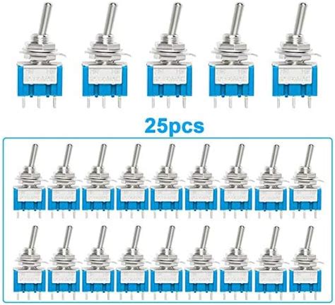 Cesfonjer Pcs Spdt Mini Micro Toggle Switch On Off Pins