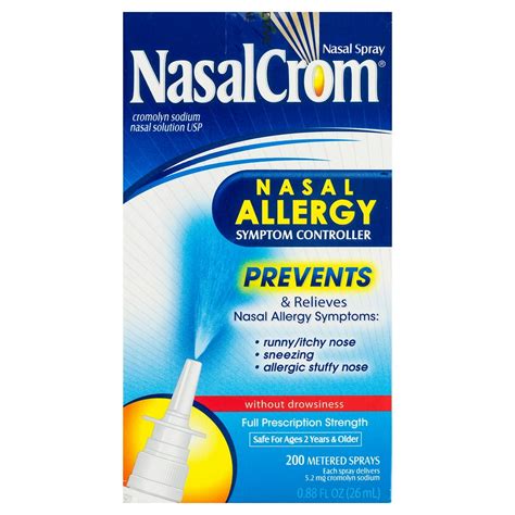 NasalCrom Nasal Spray Allergy Symptom Controller, 200 Sprays, .88 fl oz ...