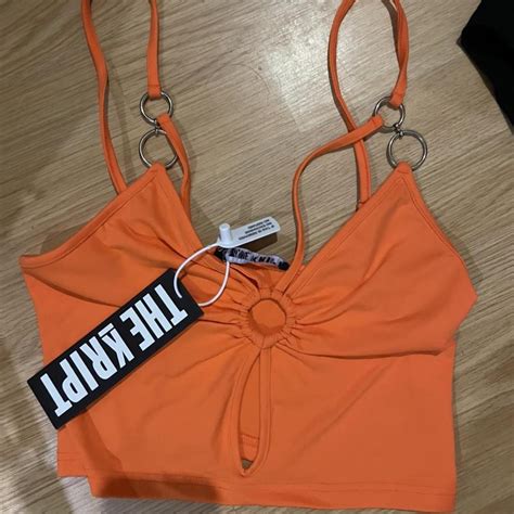 The Kript Orange Tank Size M New Never Worn Tags Depop