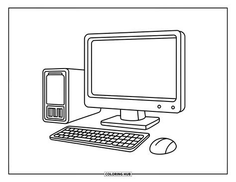 Desenhos Colorir Computador - 55+ Desenhos de computador para colorir para crianças e adultos (Grátis)