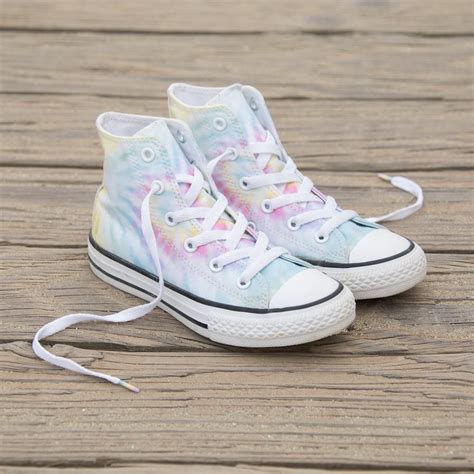 Tie Dye Converse High Top Pastel Canvas Rainbow Custom Kicks Etsy