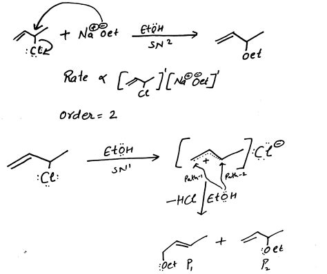 Solved Nucleophilic Aliphatic Substitution 3 Chloro 1 Butene Reacts