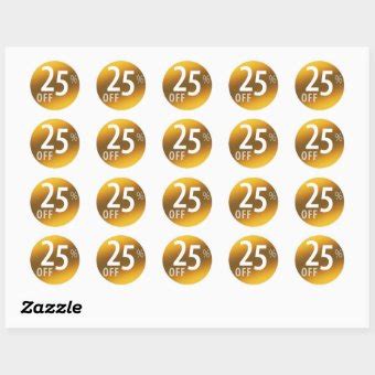 Powerful 25% OFF SALE Sign | Gold Classic Round Sticker | Zazzle