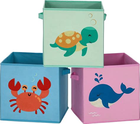 SONGMICS Lot de 3 Boîtes de Rangement Organisateurs Jouets Cubes