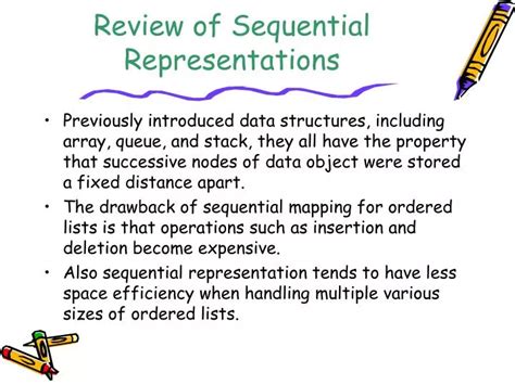 Ppt Review Of Sequential Representations Powerpoint Presentation