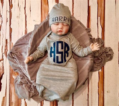 Baby Boy Coming Home Outfit Personalized Infant Baby Gown And Etsy