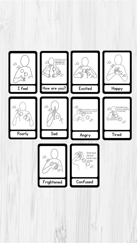 10 Printable Makaton Emotions Communicationsupport Sign Flash Etsy