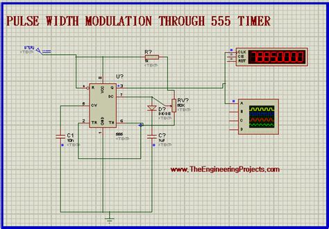 Pulse Width Modulation Using 555 Timer In Proteus The Engineering