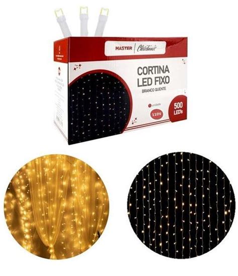 NEWWAY Cortina LED Fixo Branco Quente 500 Lâmpadas 3m x 2 5m 127V