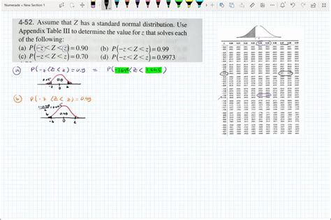 SOLVED 4 52 Assume That Z Has A Standard Normal Distribution Use