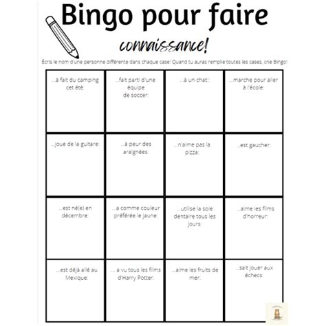 Bingo de la rentrée