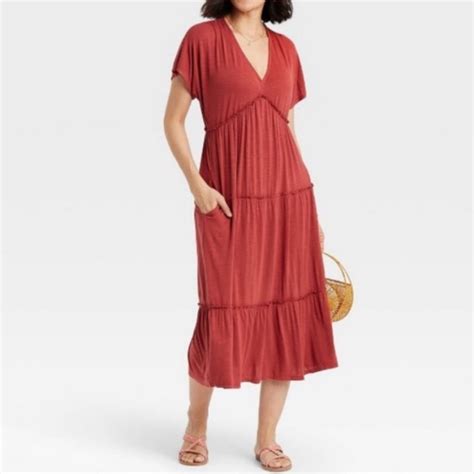 Knox Rose Dresses Knox Rose Tiered Maxi Dress Womens Xxl Red