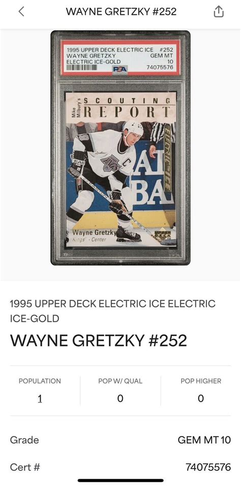 Wayne Gretzky Upper Deck Electric Ice Gold Psa Gem Mint