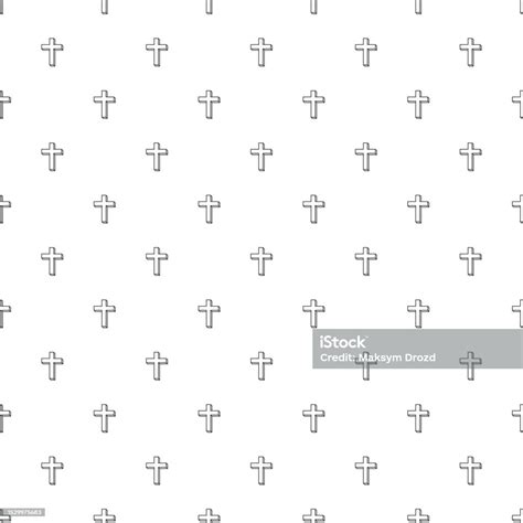 Christian Cross Seamless Pattern Vector Illustration Stock Illustration