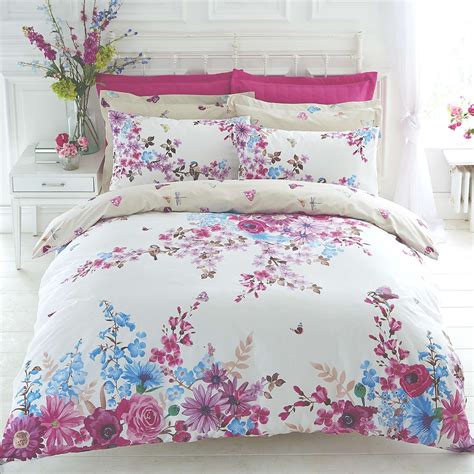 Flora Fauna Pink Bed Linen Collection Dunelm Duvet Cover Sets