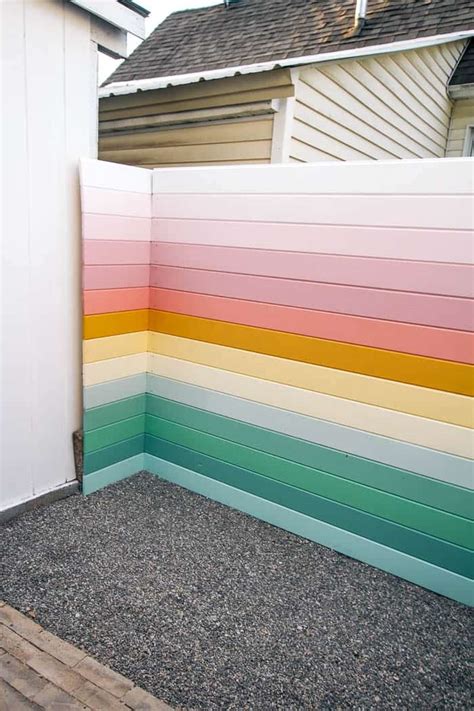 Diy Rainbow Fence4535 At Home With Ashley