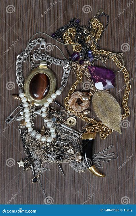 Jewelry Pile Stock Photo Image Of Pendant Pearls Jewelry 54043586