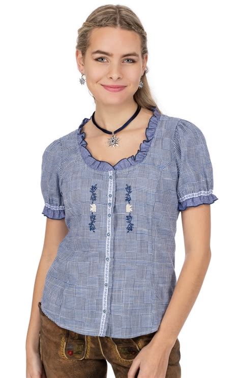 OS Trachten Bluse 451004 3439 48 Jeans Alpenclassics De