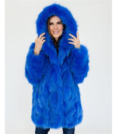 Blue Fox Fur Coat at FurSource.com