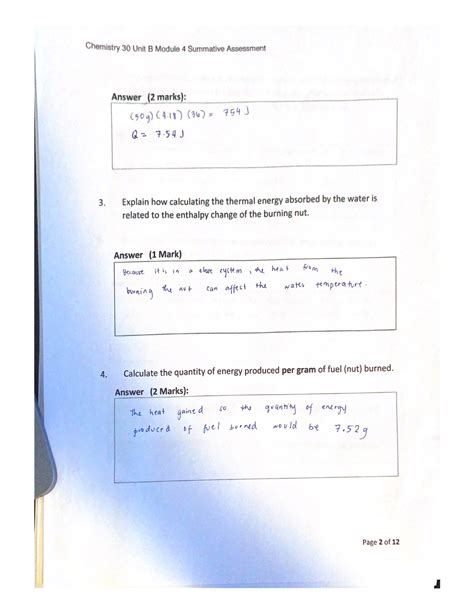 Solution Chemistry Unit B Module Summative Assessment Studypool