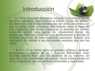 Proyecto Educativo Escuela Juan Bautista Ppt