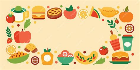 Premium Vector | Food border pattern illustration