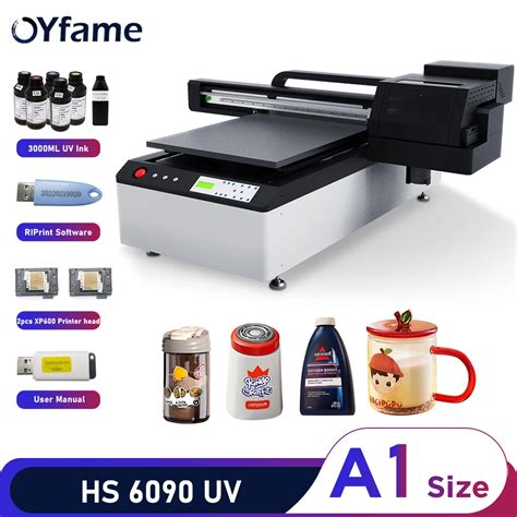 OYfame 6090 UV Printer Machine A1 UV Flatbed Printer Dual Xp600 Uv DTF