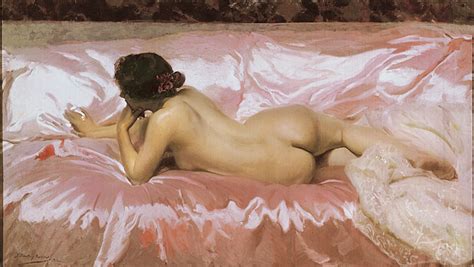 Naked Woman Painting By Joaquin Sorolla Greeting Card By Joaquin