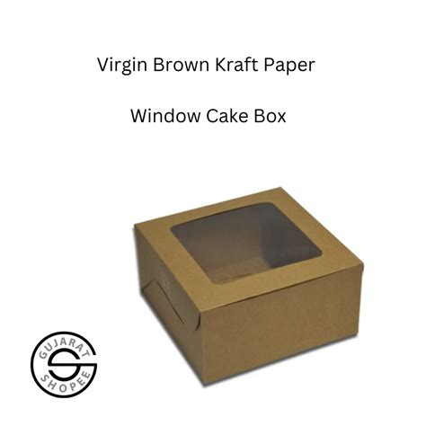 Gram Cake Brown Virgin Kraft Paper Box With Transparent Pvc Window