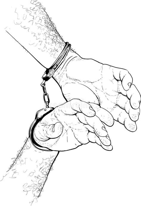 Handcuffs On Hands Stock Vector Illustration Of Handcuff 123730421