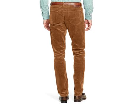 Ralph Lauren Polo Varick Slim Fit Cotton Corduroy Pants In Brown For