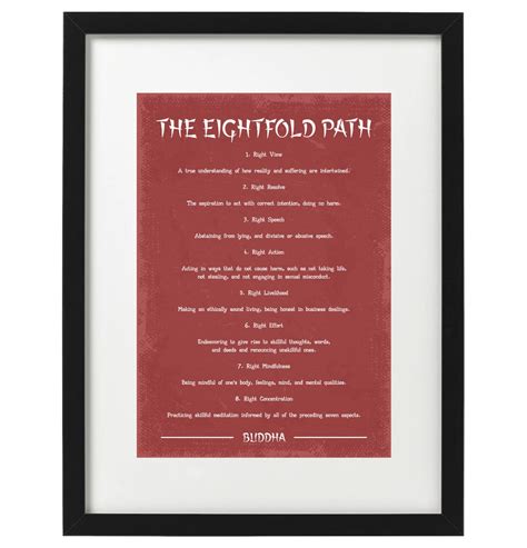 Buddhism the Eightfold Path Buddha Art Print - Etsy