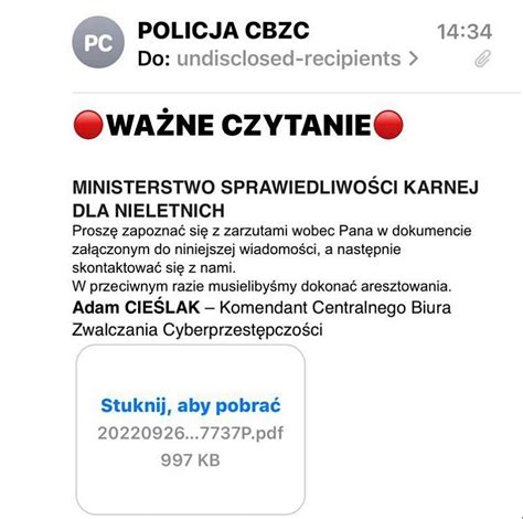 Oszu Ci Podszywaj Si Pod Komendanta Centralnego Biura Zwalczania