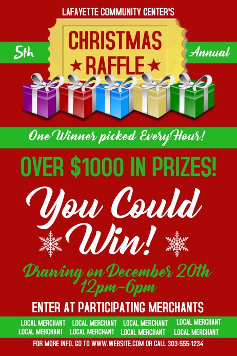 Christmas Raffle Template Postermywall