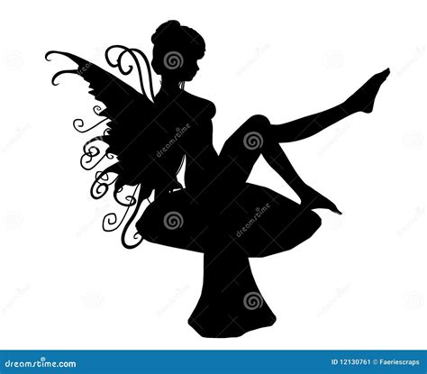 Mushroom Fairy Silhouette Vector Stock Vector - Illustration of ...