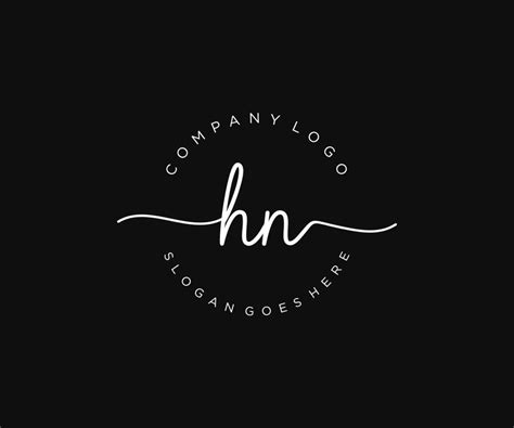 monograma de belleza del logotipo femenino inicial hn y diseño de