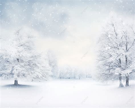 Beautiful View Of Trees During Snowfall Background View Of Trees