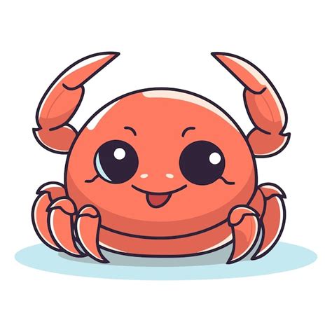 Premium Vector Cute Cartoon Crab Isolated On White Background