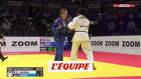 Le replay du combat de Clarisse Agbégnénou du 1er tour des 63kg F