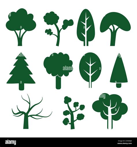 Simple Tree Vector Set Green Simple And Easy To Use Stock Vector Image And Art Alamy