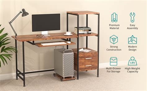 Amazon Mecor Study Writing Computer Desk With Drawers Keyboard