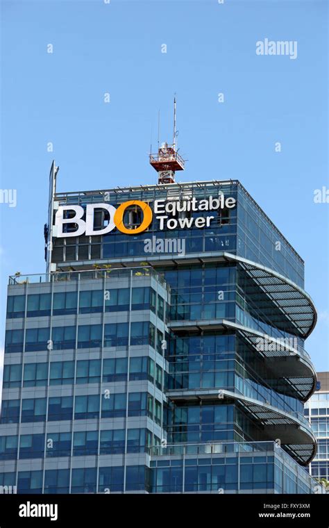 bdo equitable tower manila philippines asia  april  stock photo