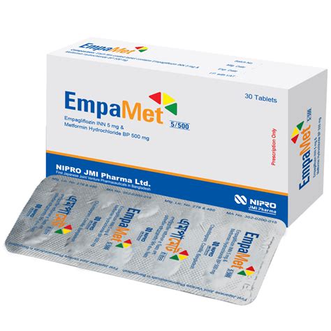 Empamet 500 5mg 500mg Tablet Arogga Online Pharmacy