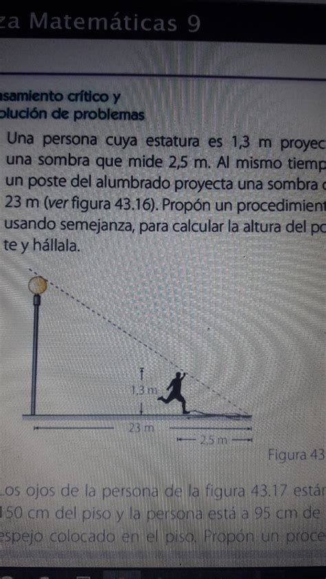 Una Persona Cuya Estatura Es De Proyecta Una Sombra Que Mide M